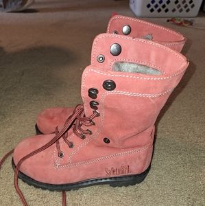 Pink steel toe work boots